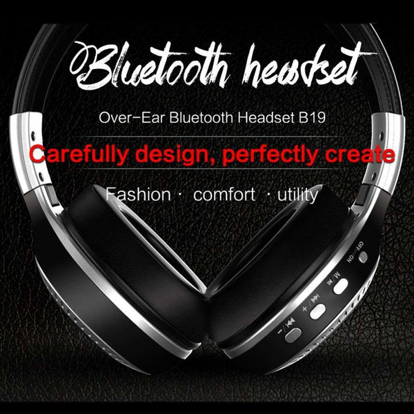 Foldable Bluetooth Headset Wireless Headphones Universal Earphones Hi-Fi Stereo Mic Support FM Radio TF Card